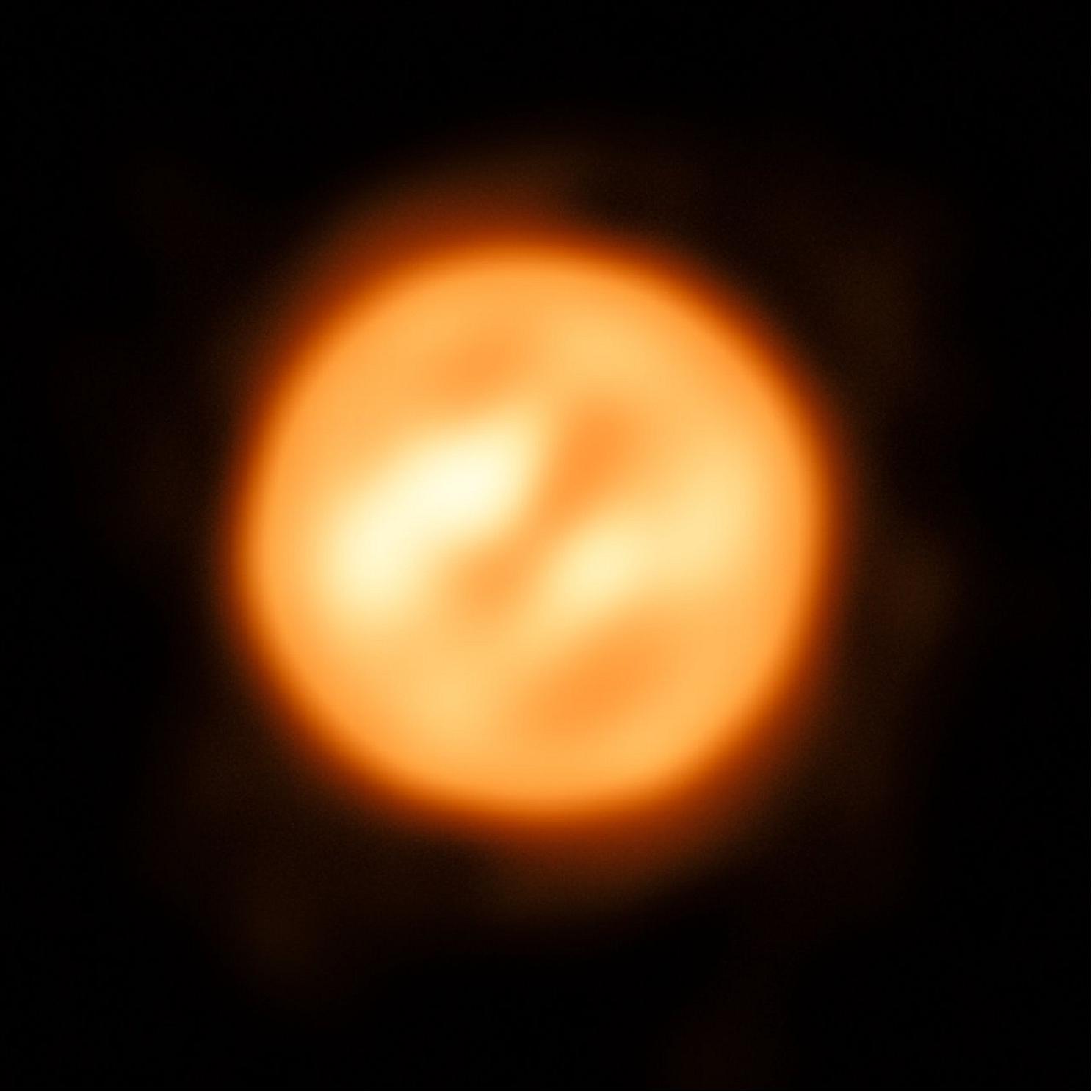 Figure 81: Using ESO’s VLTI astronomers have constructed the most detailed image ever of a star — the red supergiant star Antares. They have also made the first map of the velocities of material in the atmosphere of a star other than the Sun, revealing unexpected turbulence in Antares’s huge extended atmosphere. The results were published in the journal Nature. 123)