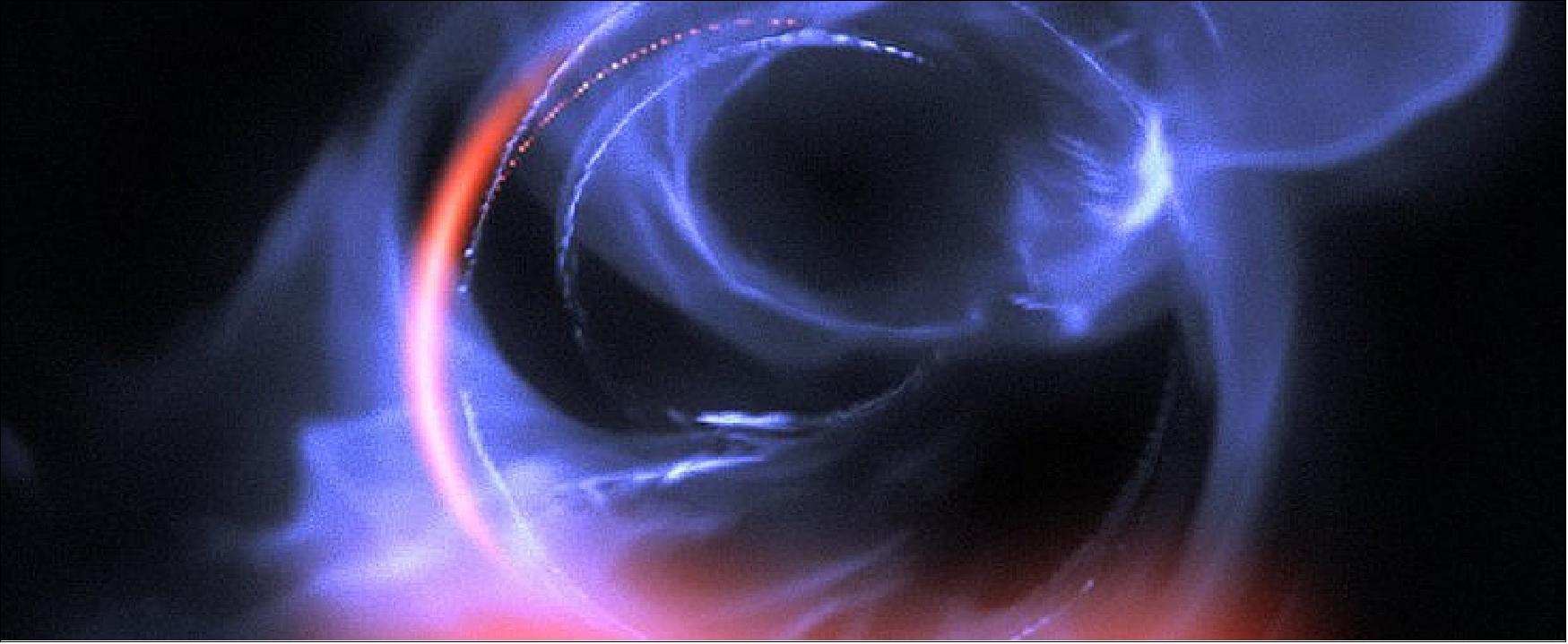 Figure 60: ESO’s GRAVITY instrument on the VLT Interferometer has been used by scientists from a consortium of European institutions, including ESO, to observe flares of infrared radiation coming from the accretion disc around Sagittarius A*, the massive object at the heart of the Milky Way. The observed flares provide long-awaited confirmation that the object in the center of our galaxy is, as has long been assumed, a supermassive black hole. The flares originate from material orbiting very close to the black hole’s event horizon — making these the most detailed observations yet of material orbiting this close to a black hole (image credit: MPE Garching, Observatoire de Paris, Université Grenoble Alpes, CNRS, Max Planck Institute for Astronomy, University of Cologne, Portuguese CENTRA – Centro de Astroﬁsica e Gravitação and ESO)