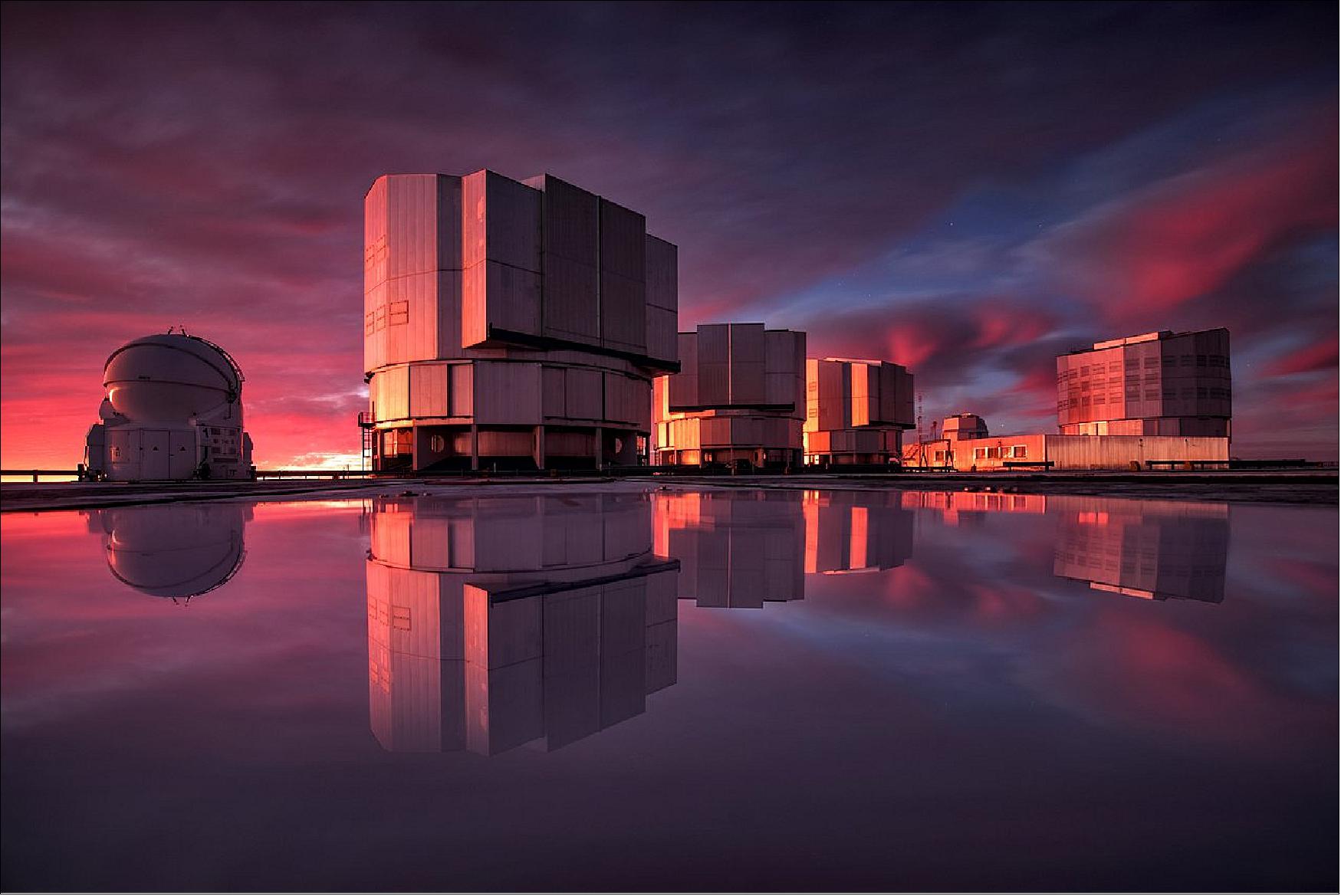 Figure 49: NEAR experiment sees first light. Newly-built planet-finding instrument installed on Very Large Telescope, Chile, begins 100-hour observation of nearby stars Alpha Centauri A and B, aiming to be first to directly image a habitable exoplanet (image credit: ESO)