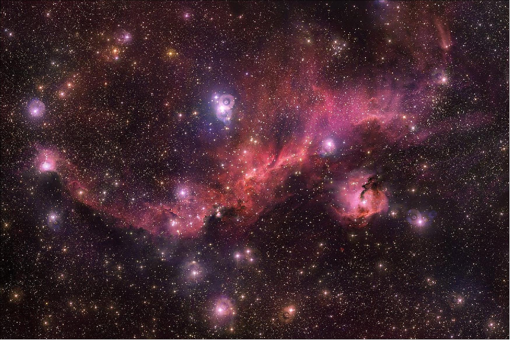 Figure 48: The Rosy Glow of a Cosmic Seagull (image credit: ESO/VPHAS+ team/N.J. Wright (Keele University)