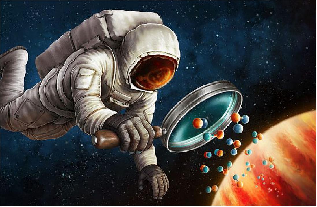 Figure 19: Cartoon about the discovery of carbon-13 in the atmosphere of an exoplanet [image credit: Daniëlle Futselaar (Artsource)]