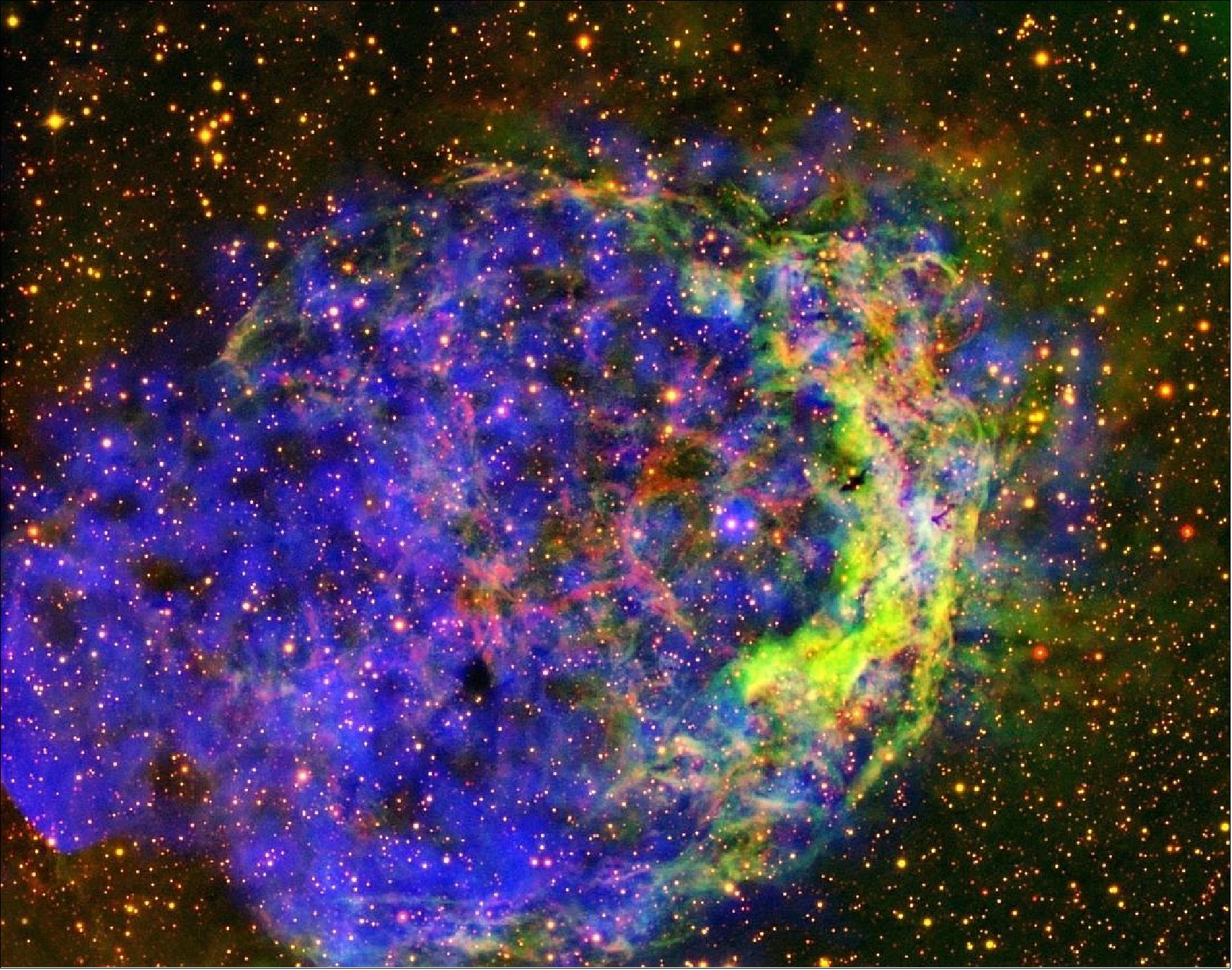 Figure 81: This star-circling bubble was spotted throwing out X-rays by ESA’s XMM-Newton, earning it entry to a select group of stellar objects (image credit: ESA/XMM-Newton; J. Toalá; D. Goldman)