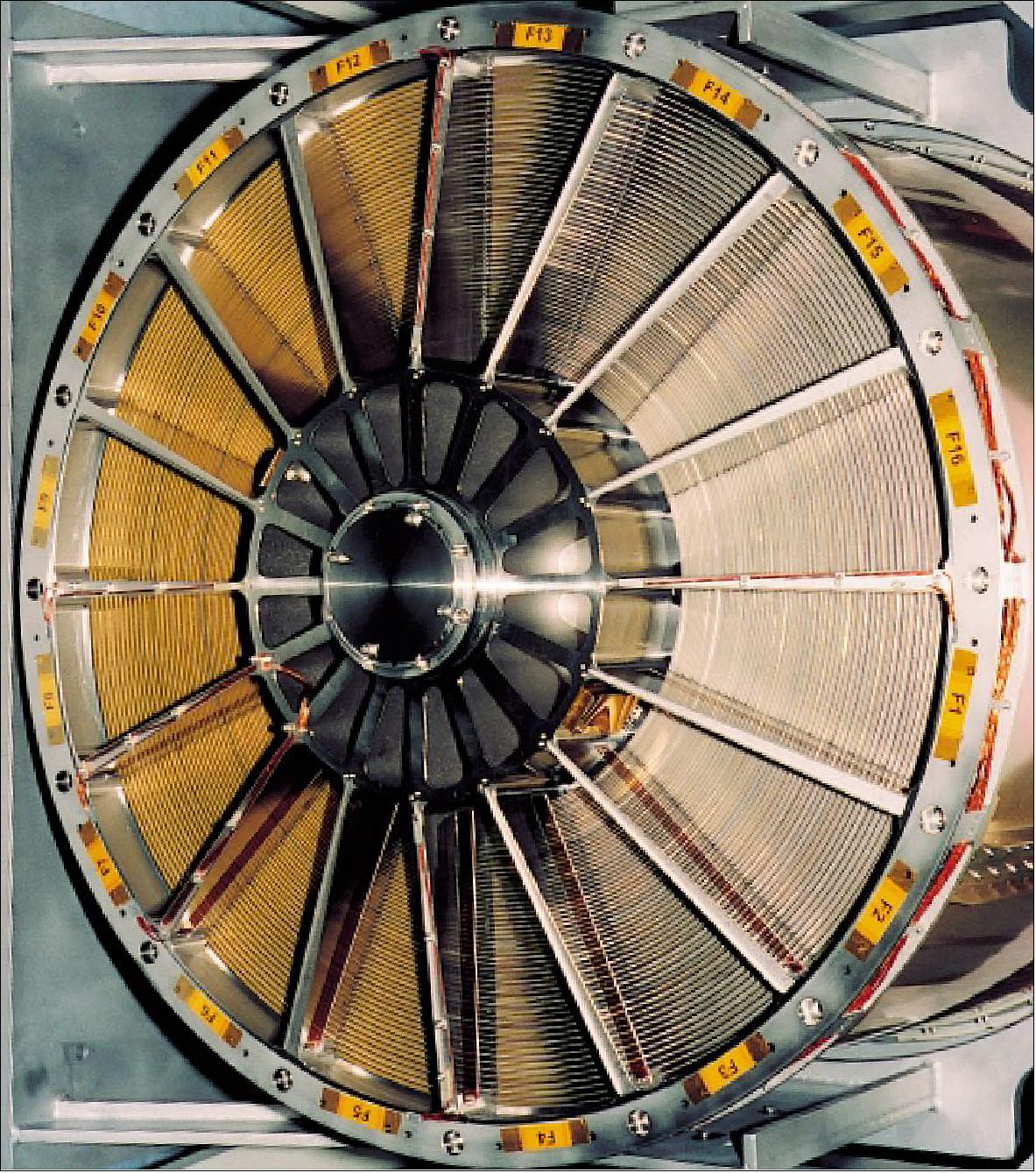 Figure 11: Photo of the Mirror Module entrance plane with the 58 X-ray mirrors (image credit: ESA)