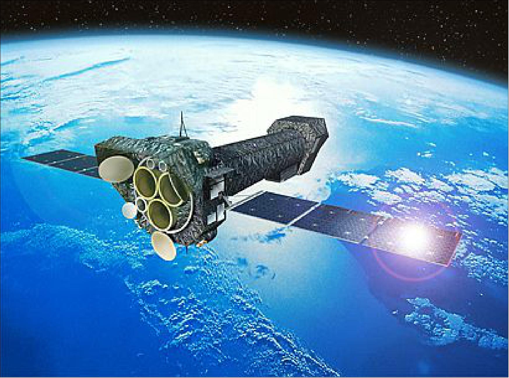 Figure 1: Artist's rendition of the XMM-Newton spacecraft in orbit (image credit: ESA)