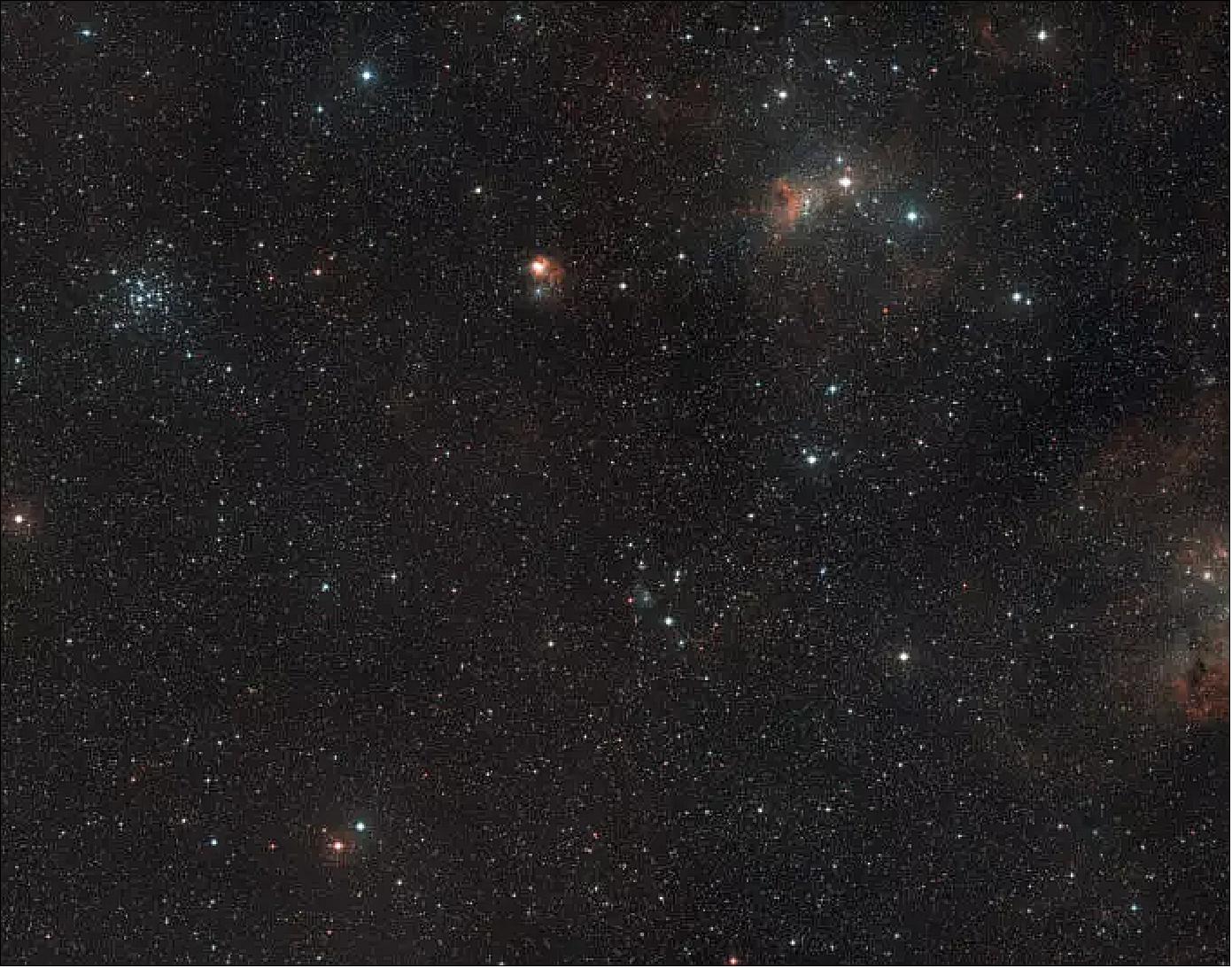 Figure 76: This wide-field view shows the region of the sky, in the constellation of Auriga, where the star-forming region AFGL 5142 is located. This view was created from images forming part of the Digitized Sky Survey 2 (image credit: ESO/Digitized Sky Survey 2. Acknowledgement: Davide De Martin)