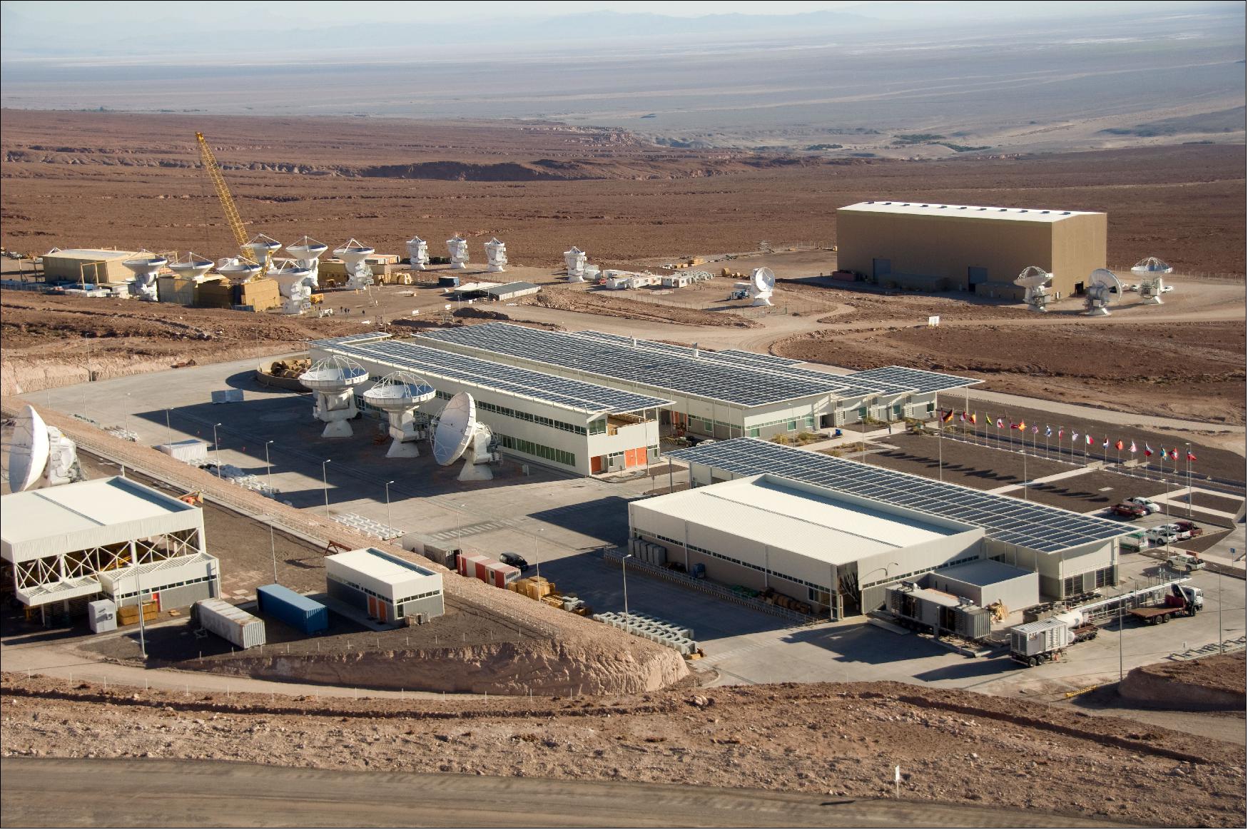 Figure 8: Aerial view of the ALMA OSF (Operation Support Facility) at 2,900 m altitude (image credit: ALMA partnership)