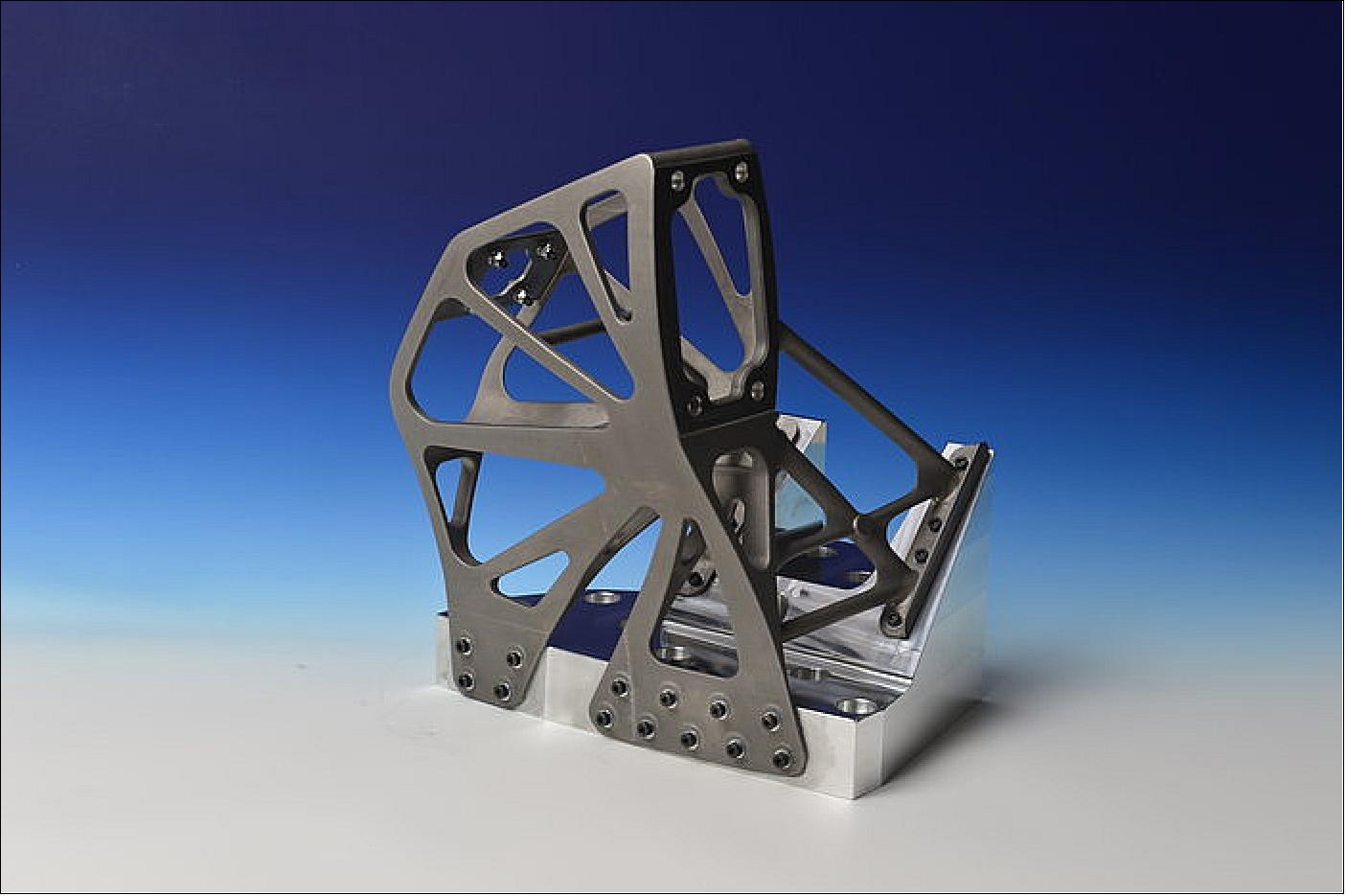 Figure 95: Technology image of the week. This organically-styled bracket, designed for the interior of an Ariane 5 launcher, was 3D printed in space-worthy titanium alloy for an R&D project (image credit: ESA, A. Abel)