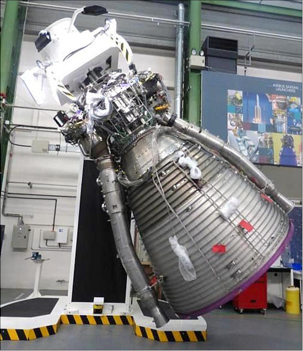 Figure 85: First Vulcain 2.1 engine assembled on new P3M mean (image credit: ArianeGroup)
