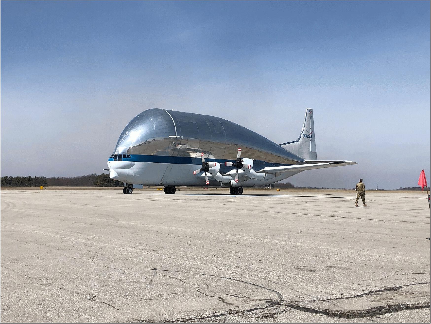 Figure 44: Super Guppy leaves Ohio with the Artemis I Orion spacecraft (image credit: NASA, Nicole Smith)