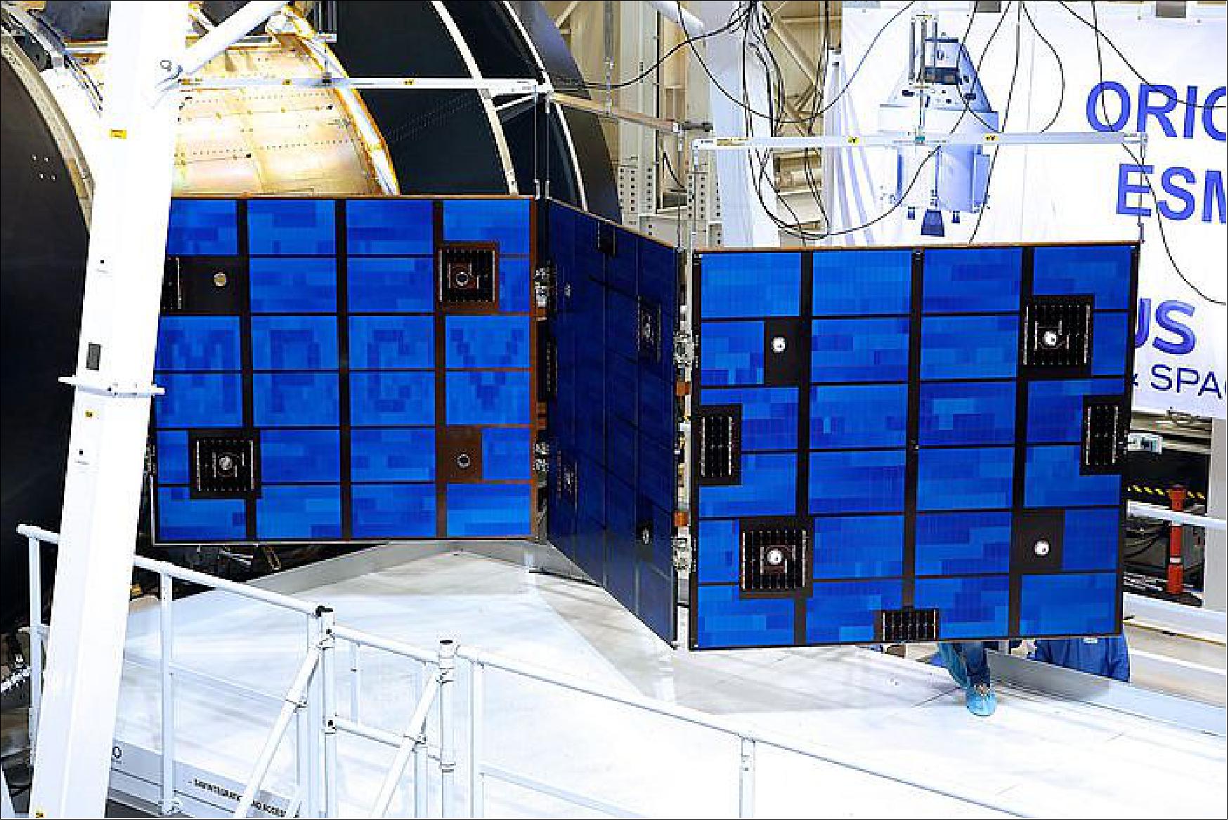 Figure 76: Photo of the Orion wing array unfolding test at NASA's Plum Brook Station (image credit: ESA)