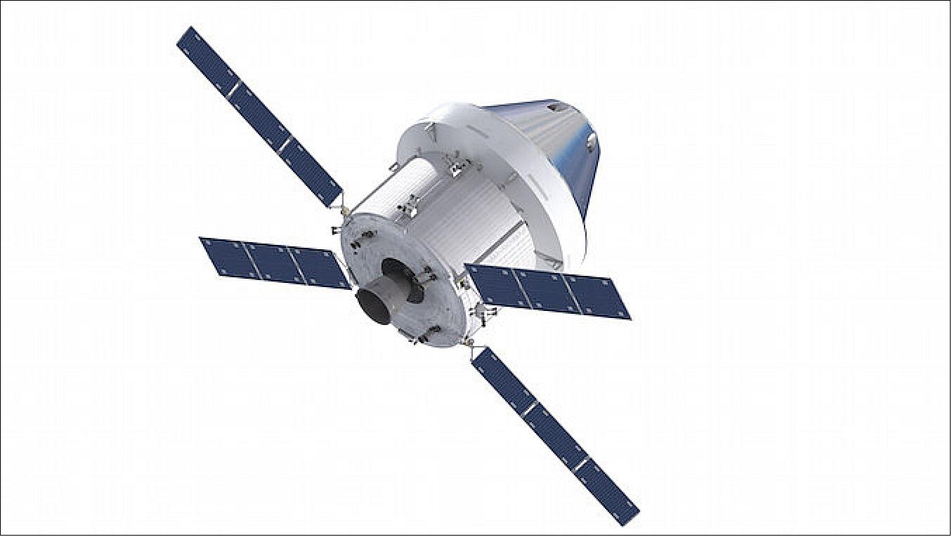 Figure 72: Artist's rendition of the Orion spacecraft with the European-built service module (image credit: NASA)