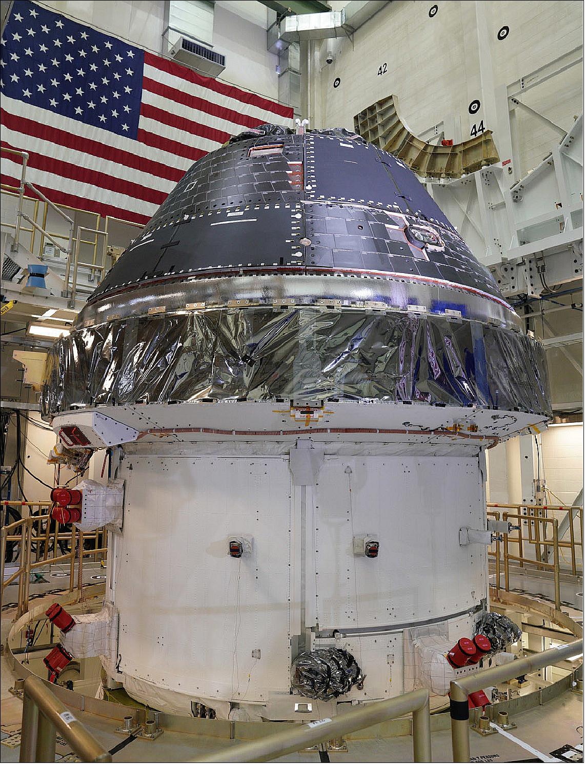 Figure 54: On the 50th anniversary of the Apollo Moon landing, the Lockheed Martin-built Orion capsule for the Artemis 1 mission to the Moon is declared finished (image credit: Lockheed Martin)