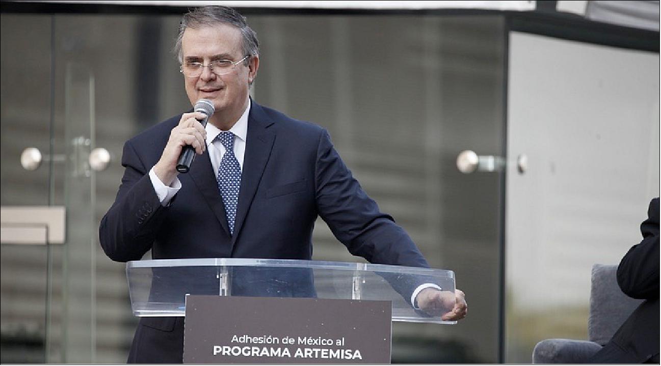 Figure 8: Marcelo Ebrard Casaubon, Mexico’s secretary of foreign relations, announced Dec. 9 that Mexico was signing the Artemis Accords (image credit: Mexico Secretary of Foreign Relations)
