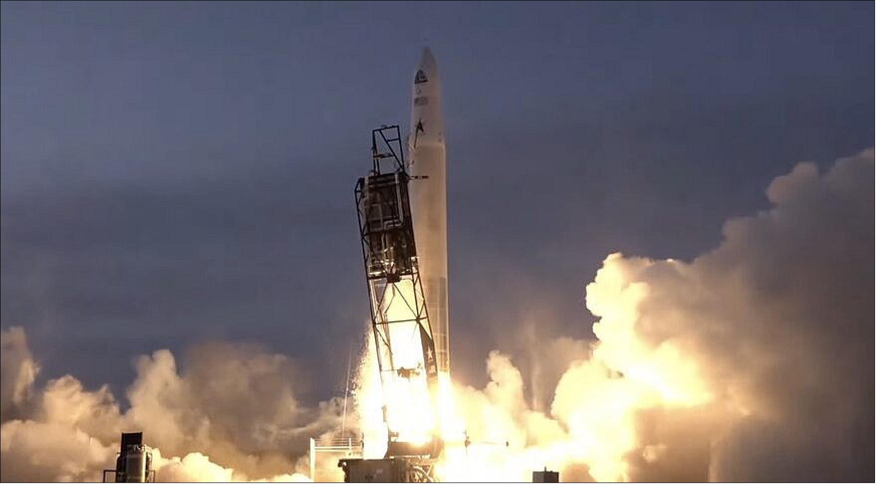 Figure 5: Astra's Rocket 3.3 vehicle lifts off March 15 from Kodiak Island, Alaska, carrying payloads for three customers in a mission arranged by Spaceflight (image credit: NASASpaceflight LLC/Astra Space Inc.)