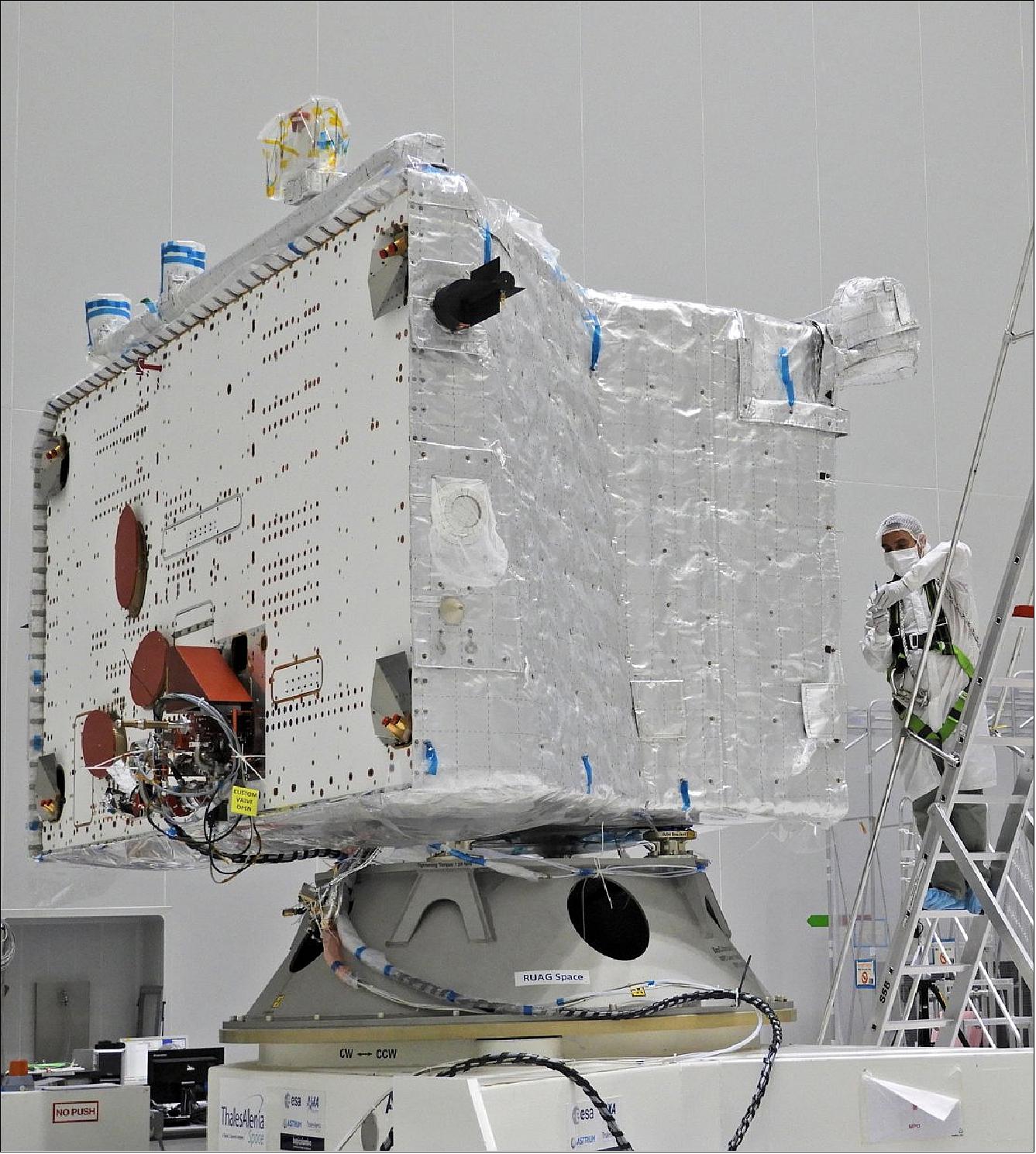 Figure 134: The MPO spacecraft of ESA is shown with the multi-layered insulation (image credit: ESA-B. Guillaume)