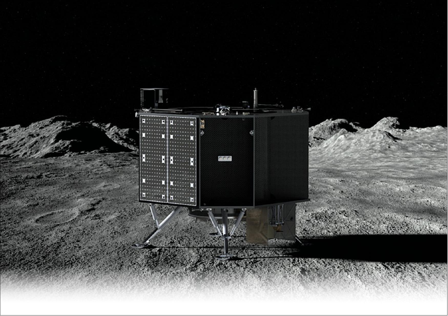 Figure 4: An illustration of Draper’s SERIES-2 lunar lander, which will deliver science and technology payloads to the Moon for NASA in 2025 (image credit: Draper)