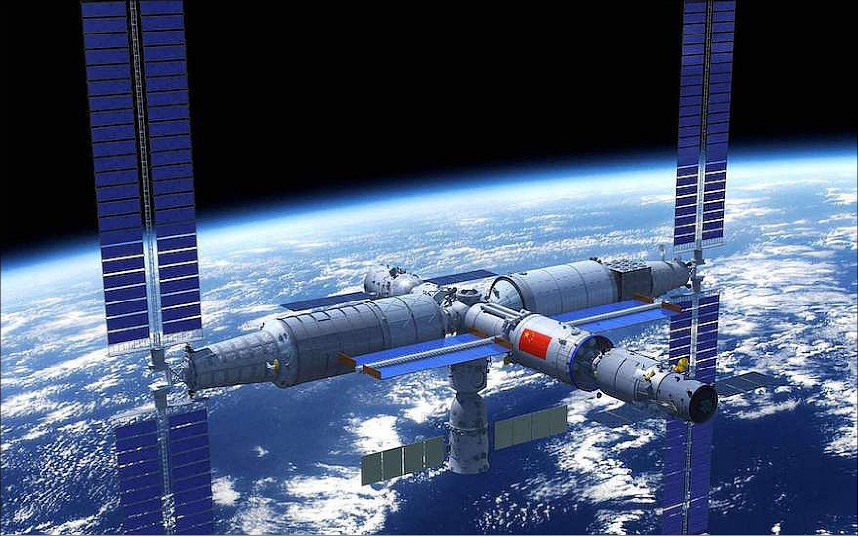 Figure 14: Artist impression of the future Chinese Space Station (image credit: CMSA)
