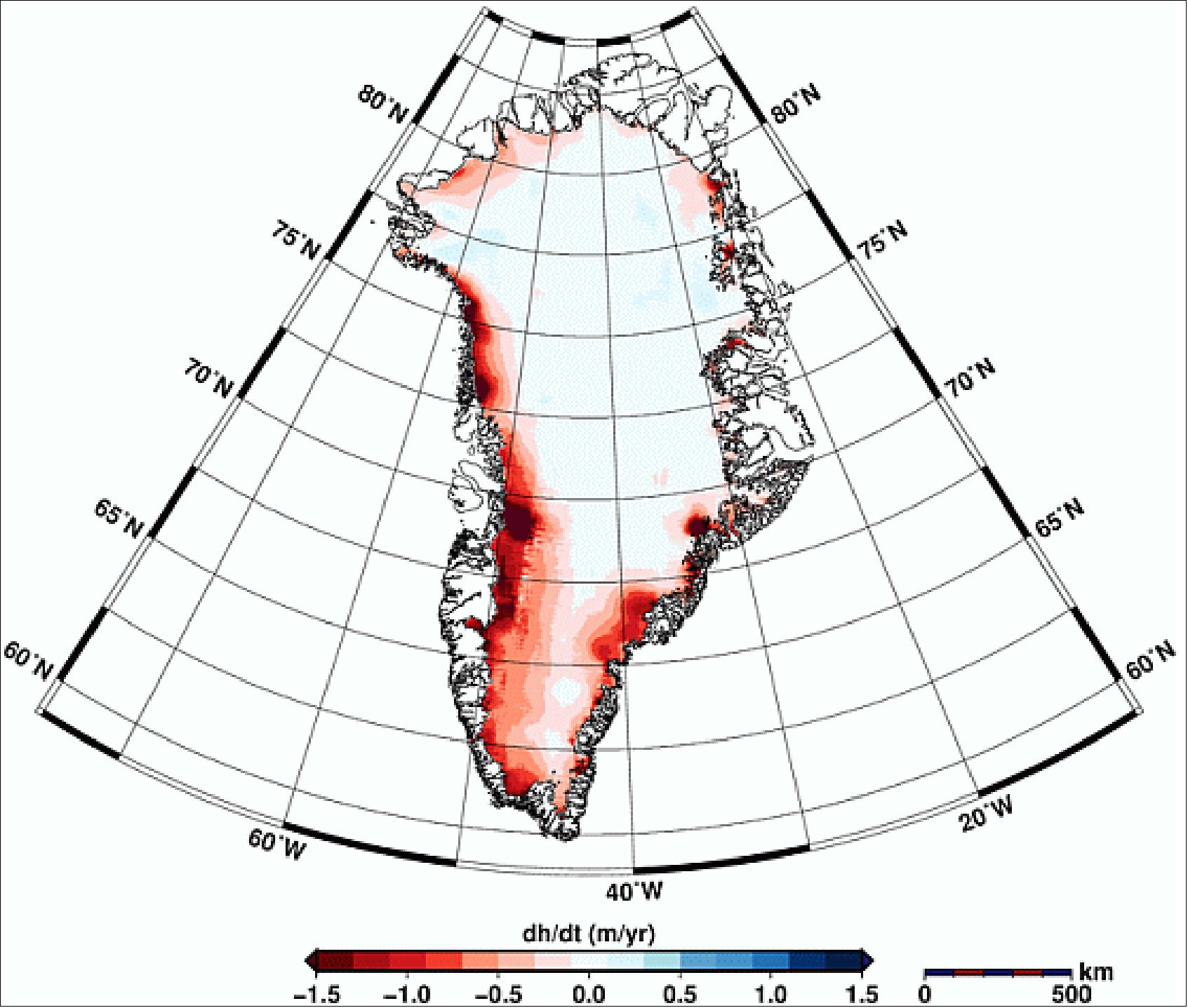 Figure 76: Greenland ice-sheet change (image credit: Alfred Wegener Institute)