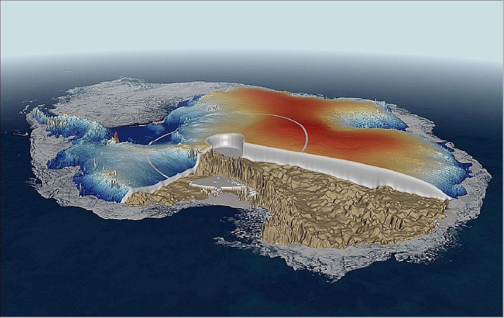 Figure 92: Preliminary map of the Antarctica ice sheet (image credit: ESA, UCL)