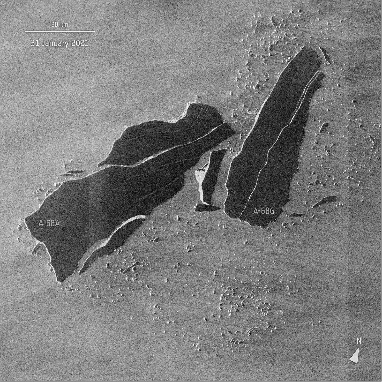 A-68A and A-68G Satellite images