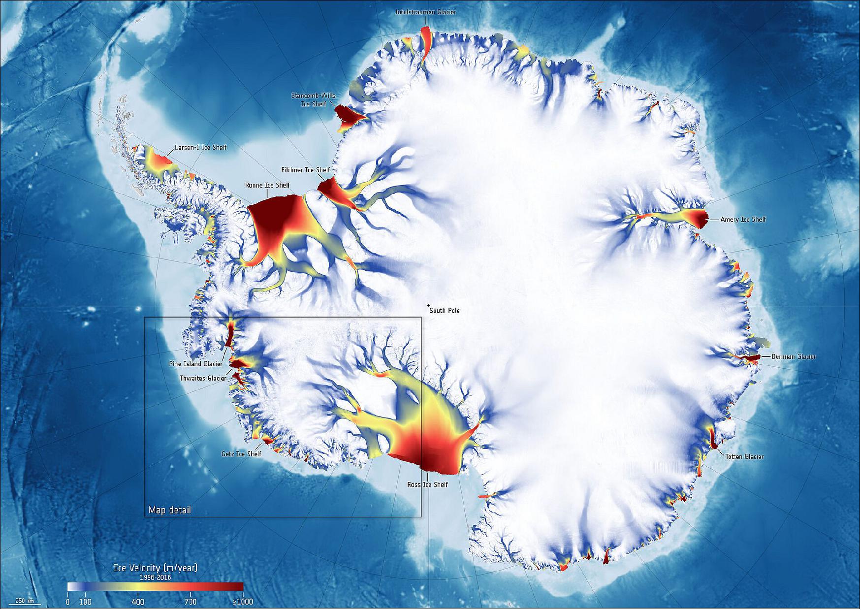 Antarctic ice velocity