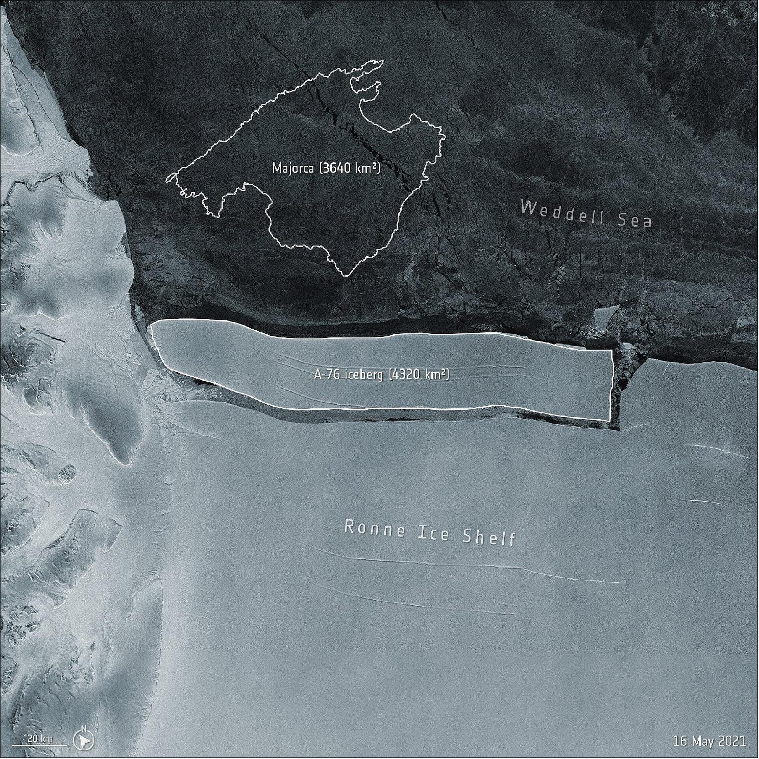 iceberg photo from satellite
