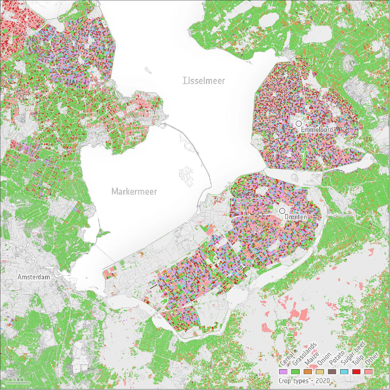 Crop type for all agricultural parcels Flevoland in the Netherlands