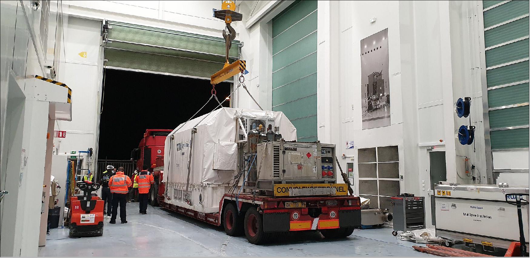 Figure 7: The Copernicus Sentinel-3D arrives in Cannes (image credit: Thales Alenia Space)