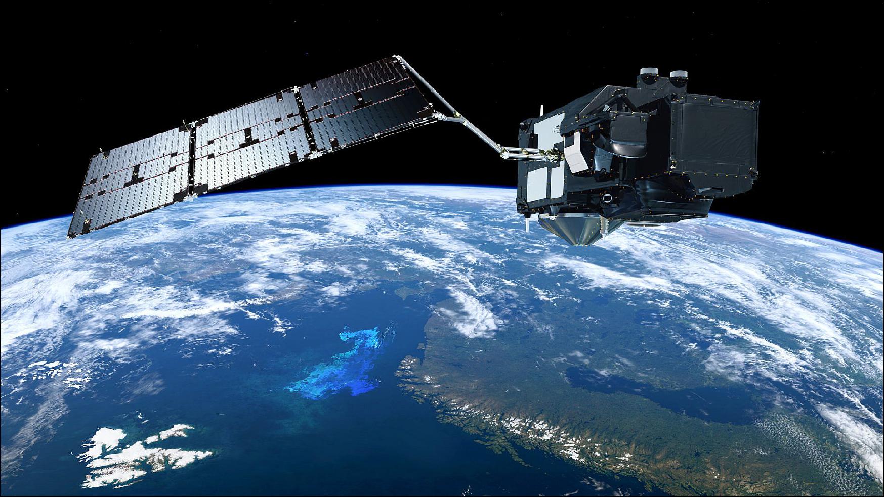 Figure 1: Artist's rendition of the deployed Sentinel-3 spacecraft (image credit: ESA/ATG medialab) 16)