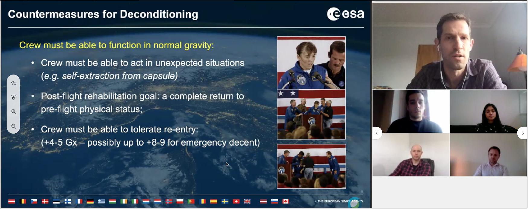 Figure 87: Medical projects and technology team lead Jonathan Scott giving a presentation during ESA's online space physicians training course (image credit: ESA)