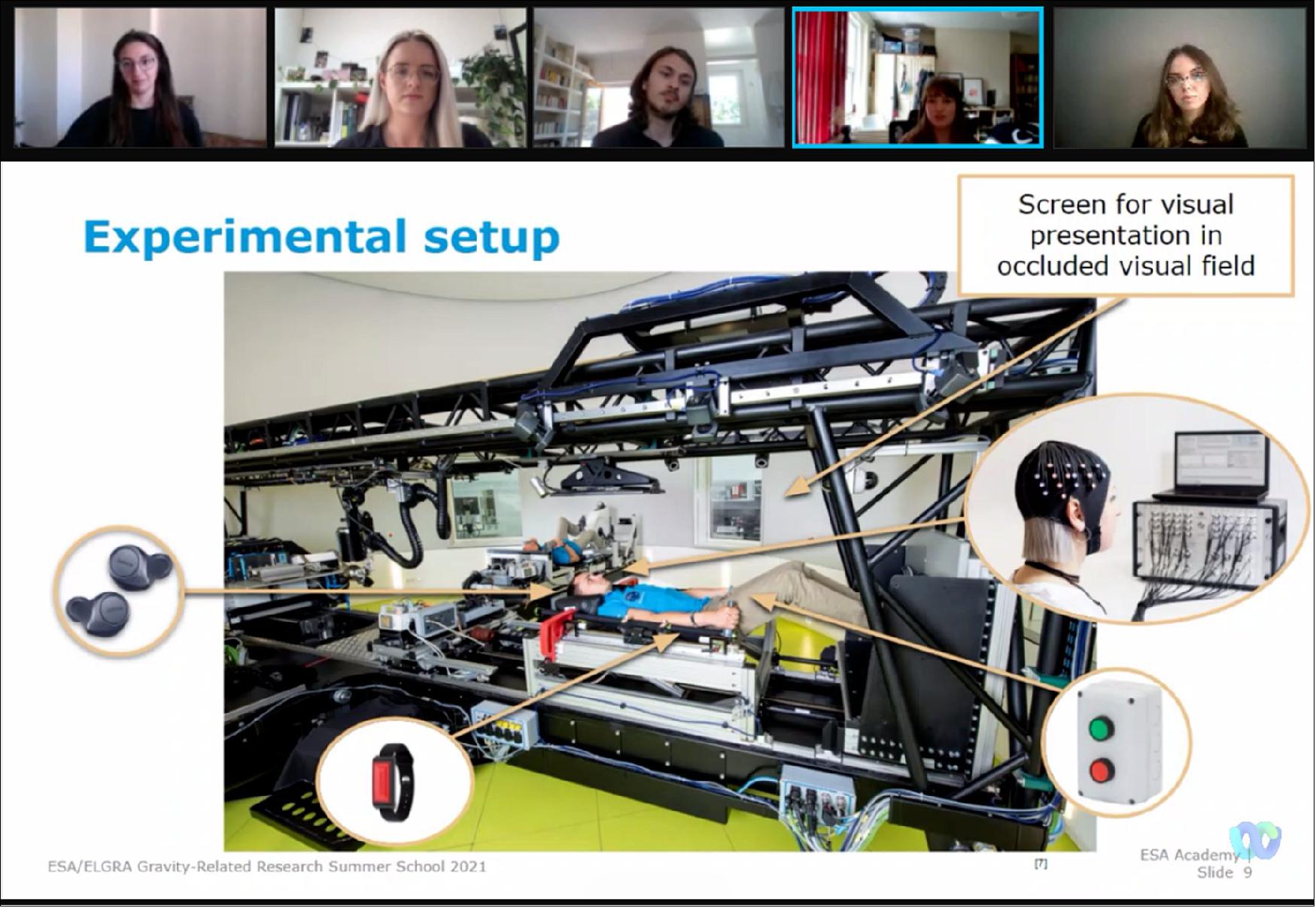 Figure 84: University student team presenting the experimental setup of their project (image credit: ESA)