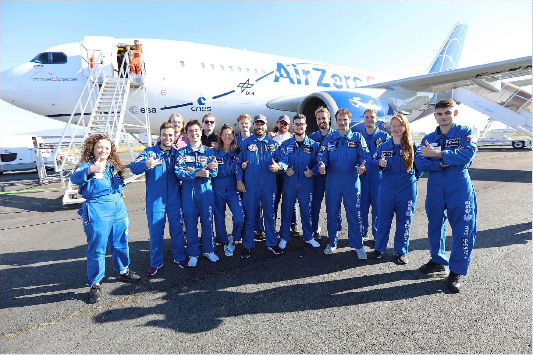 Figure 72: Fly Your Thesis! teams at the 77th ESA Parabolic Flight Campaign (image credit: Novespace)