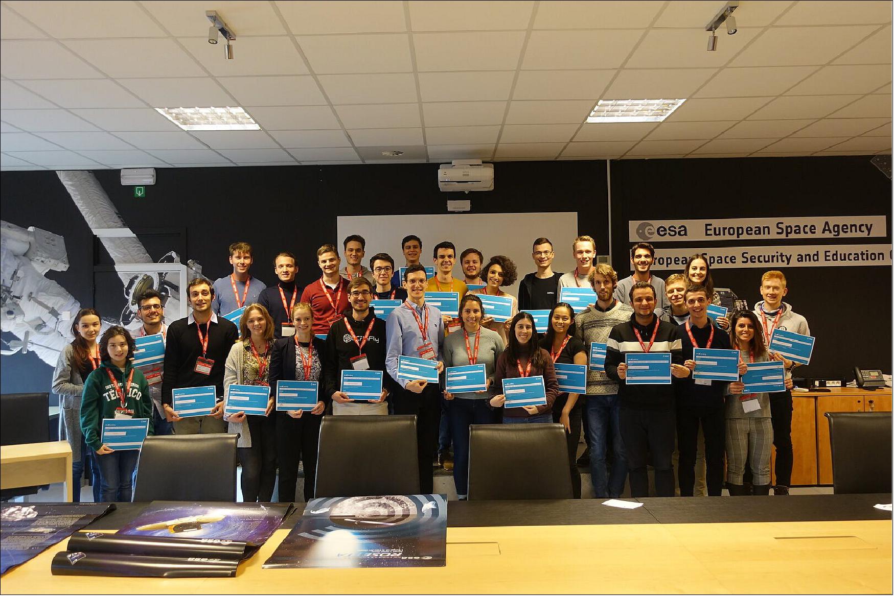 Figure 109: After an intense week the university students received their certificates of participation (image credit: ESA)