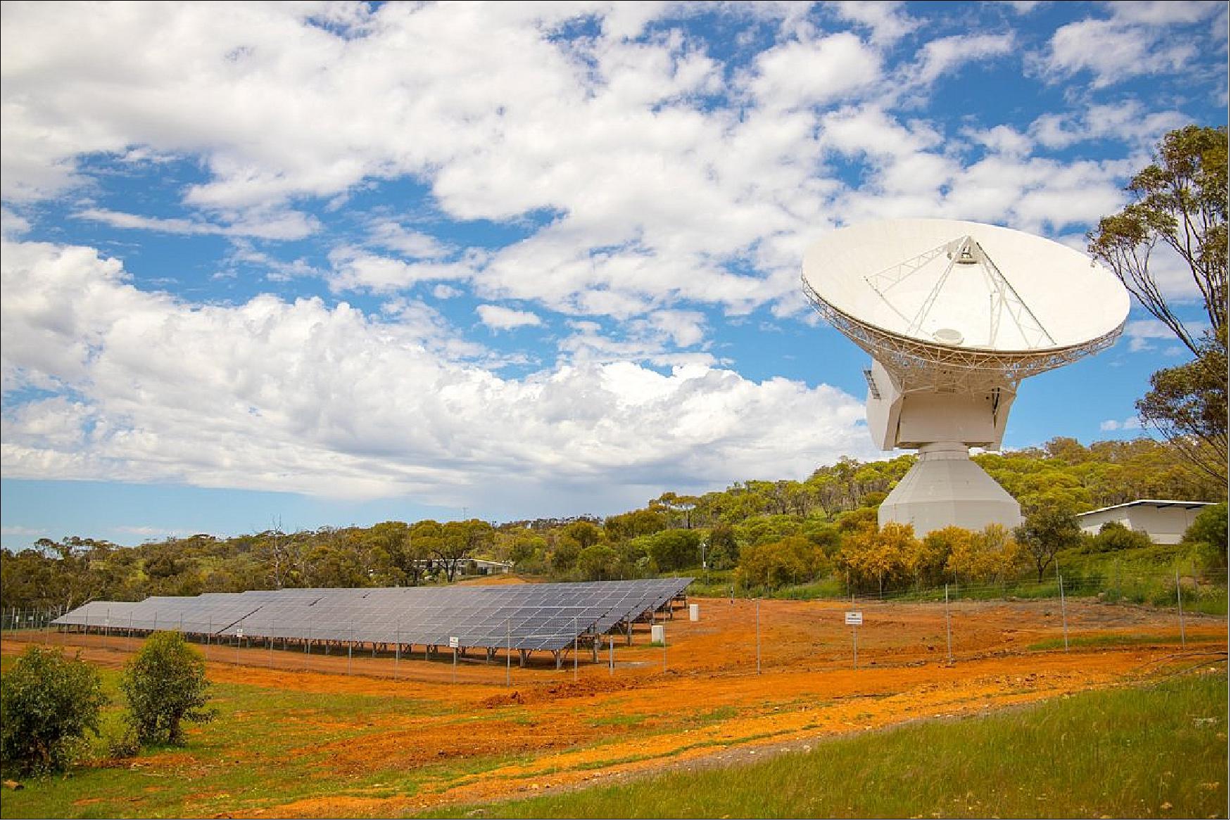 Figure 27: ESA's deep-space antenna in New Norcia, Western Australia, has now been powered by solar energy for over a year, in the first step towards creating a green network of eyes on the skies (image credit: ESA/D. O'Donnell, CC BY-SA 3.0 IGO)
