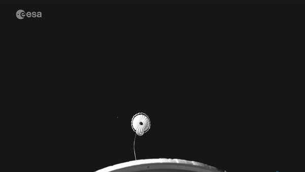 Figure 28: Slow motion footage of ExoMars parachute during a high-altitude drop test. The video shows the 15 m-wide first stage main parachute being deployed flawlessly at supersonic speeds during a drop test on 24 June at the Swedish Space Corporation Esrange facility (image credit: ESA)