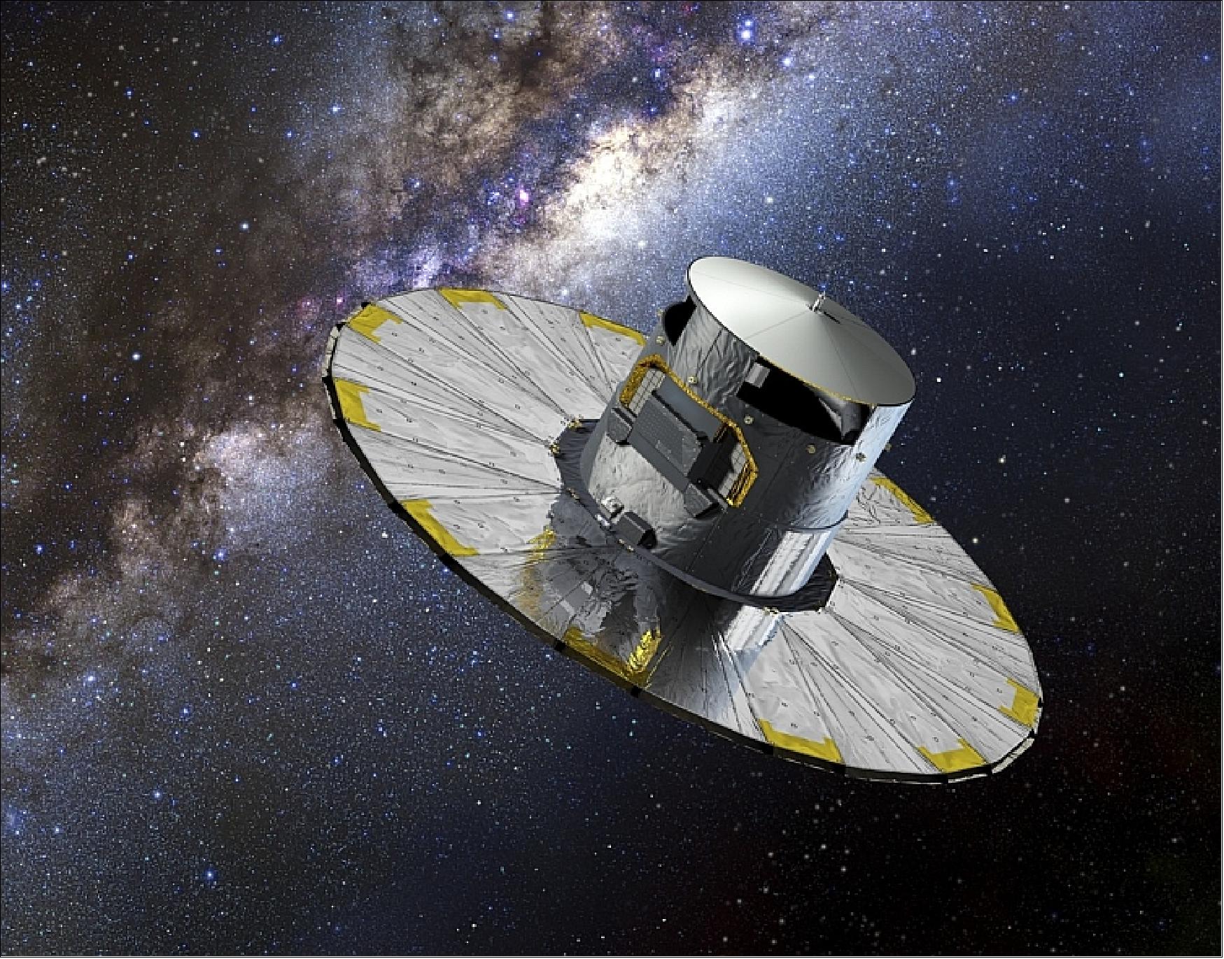 Figure 5: Artist's rendition of the deployed Gaia spacecraft (image credit: ESA)