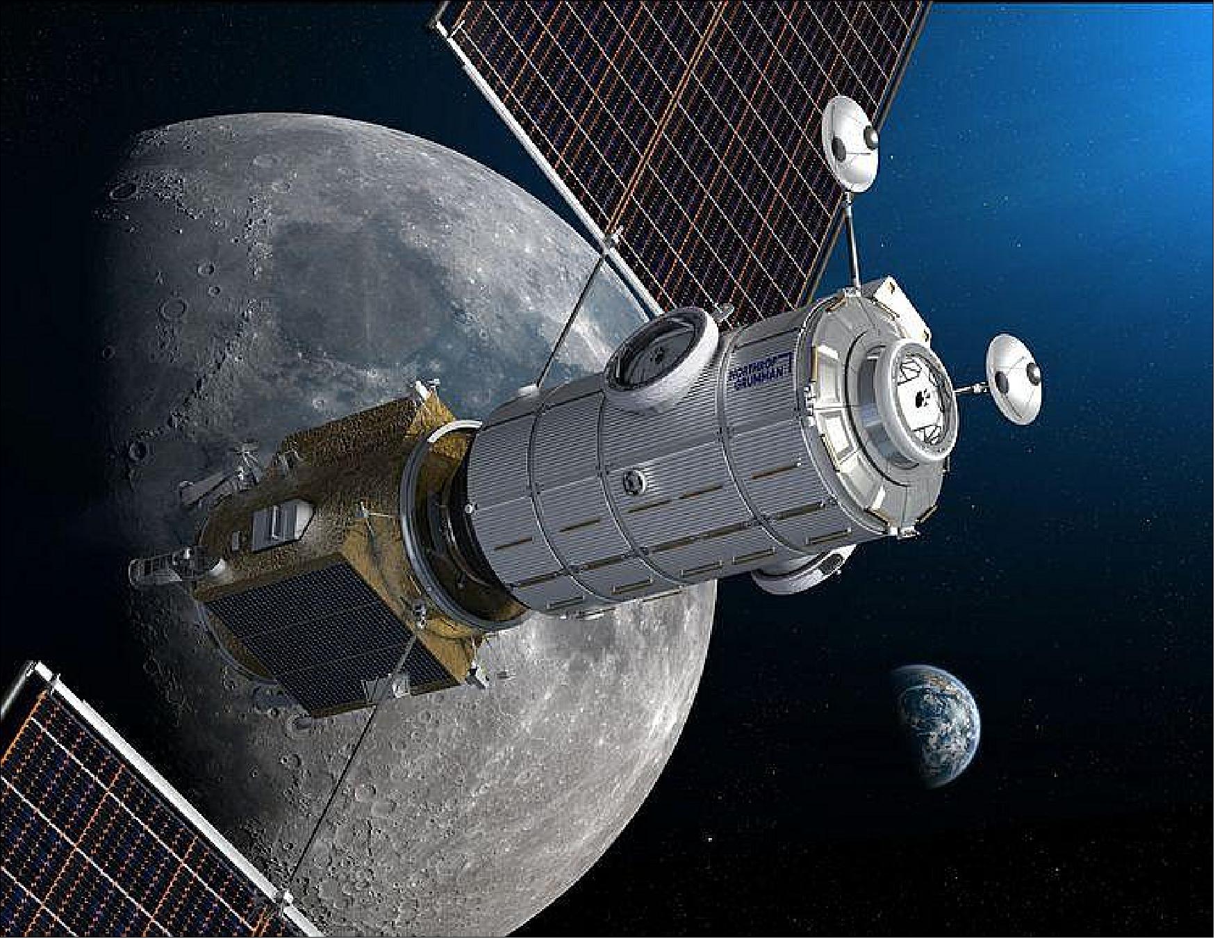 Figure 4: Enabling the future Habitation and Logistics Outpost (HALO) servicing astronauts on their way to the Moon (image credit: Northrop Grumman)