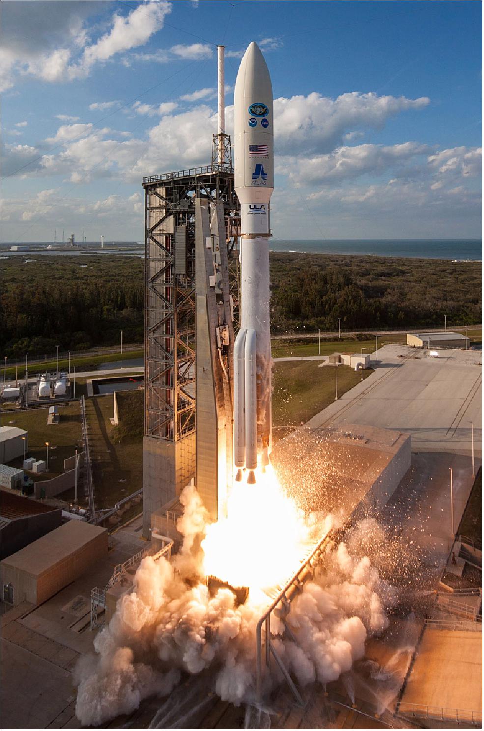 Figure 19: A ULA Atlas V rocket carrying the GOES-S mission for NASA and NOAA lifts off from Space Launch Complex-41 at CCAFS, Fl, (image credit: United Launch Alliance) 62)