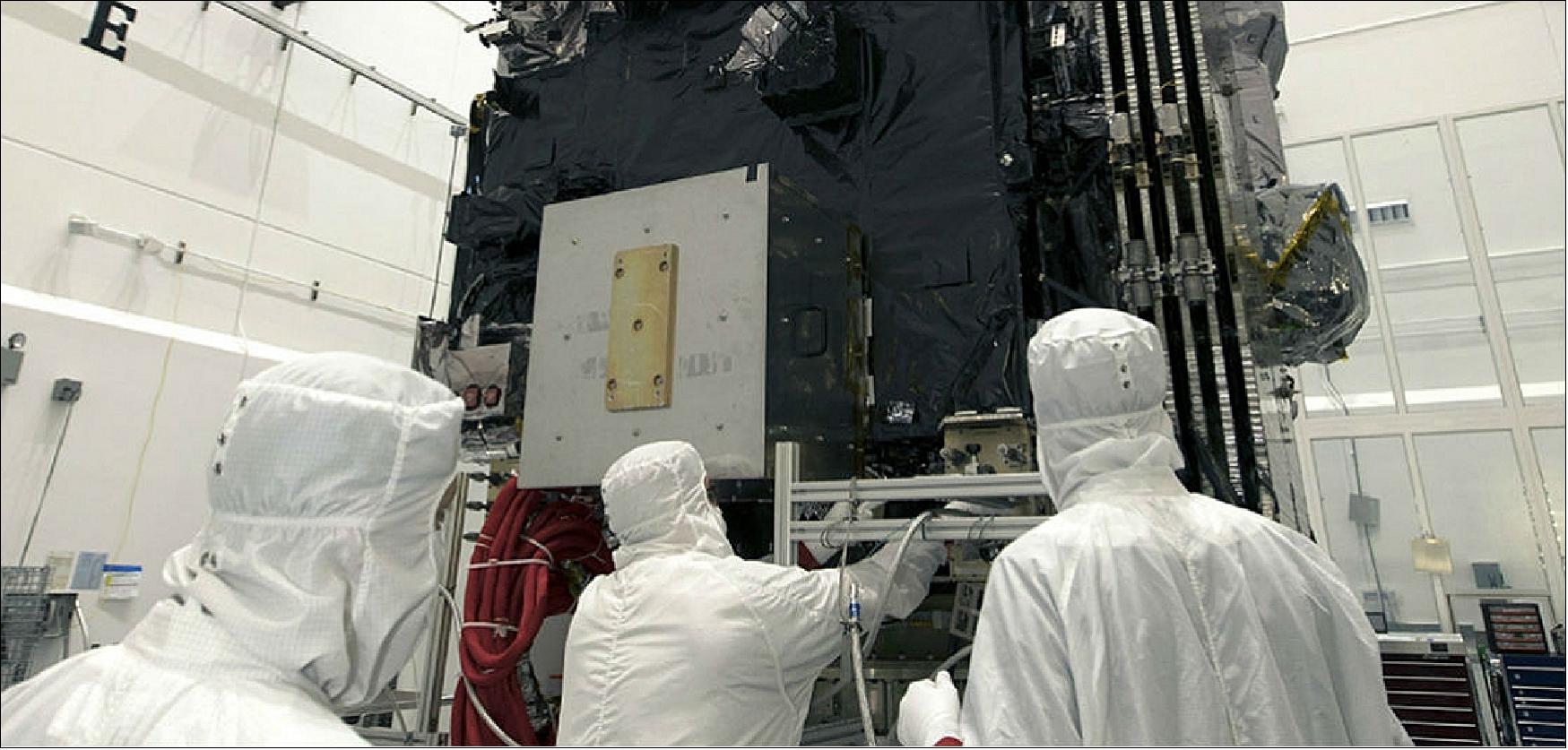 Figure 12: Inspection of the GOES-S spacecraft, the second in NOAA's series of next-generation geostationary weather satellites (image credit: NOAA)