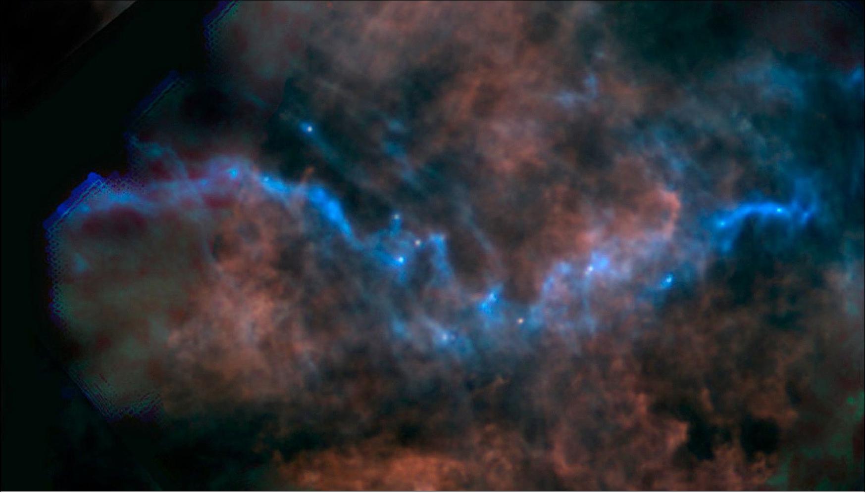 Figure 45: Herschel reveals a ribbon of future stars (image credit: ESA/Herschel/SPIRE/M. Juvela (University of Helsinki, Finland)