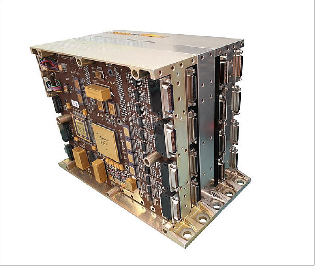 Figure 41: The engineering model of Hera's onboard computer in redundant configuration. Running on a powerful dual-core LEON-3 processor – part of a family of ESA-developed microprocessors for space, its overall design is developed from the ADPMS (Advanced Data and Power Management System) computer flown on Proba-2, Proba-V and the forthcoming Proba-3 minisatellites. This computer has demonstrated more than 15 years of in-orbit operations with very high reliability (image credit: QinetiQ Space )