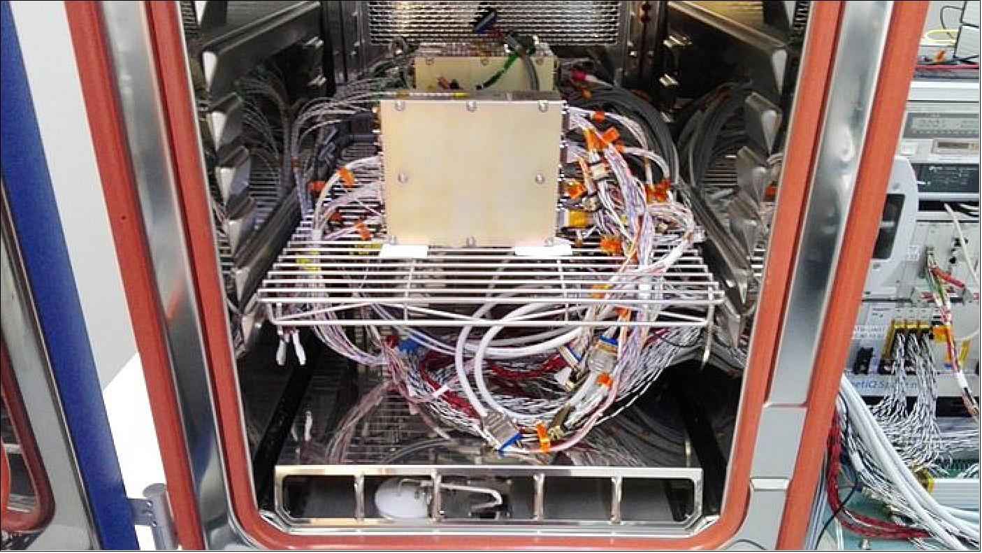 Figure 43: The engineering model of Hera's onboard computer is being prepared for environmental testing at QinetiQ Space's facility in Kruibeke, Belgium (image credit: QinetiQ Space)