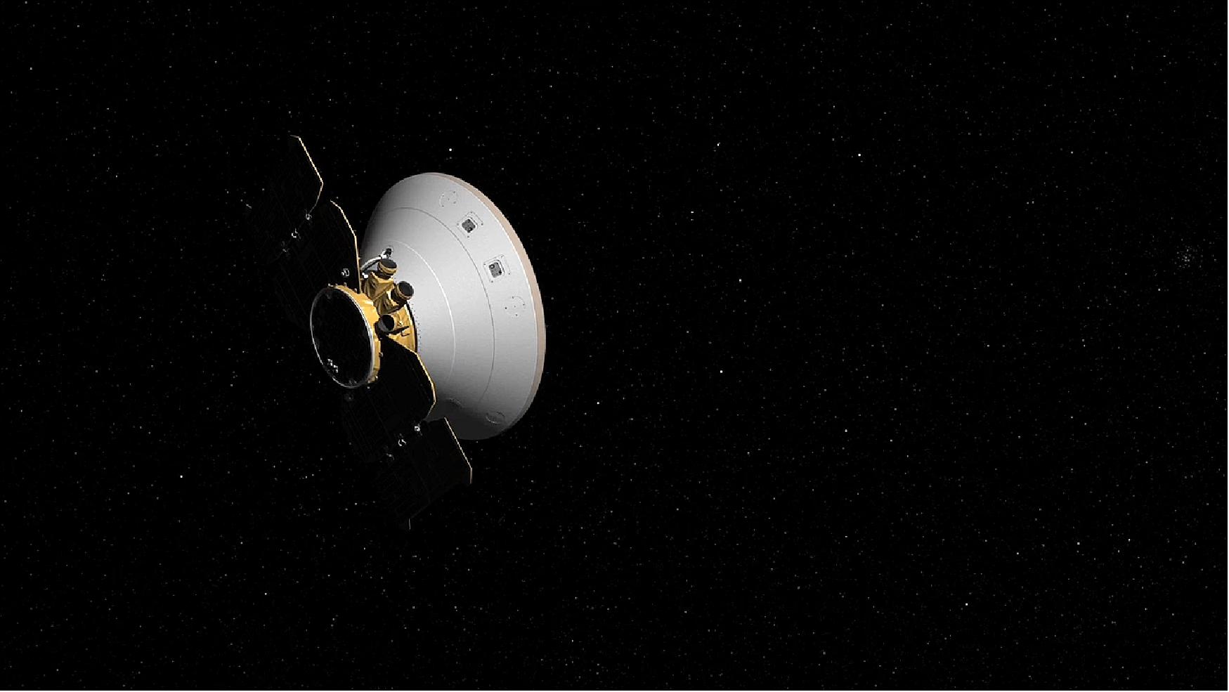 Figure 13: Illustration of the InSight spacecraft with deployed solar panels during the cruise phase (image credit: NASA)