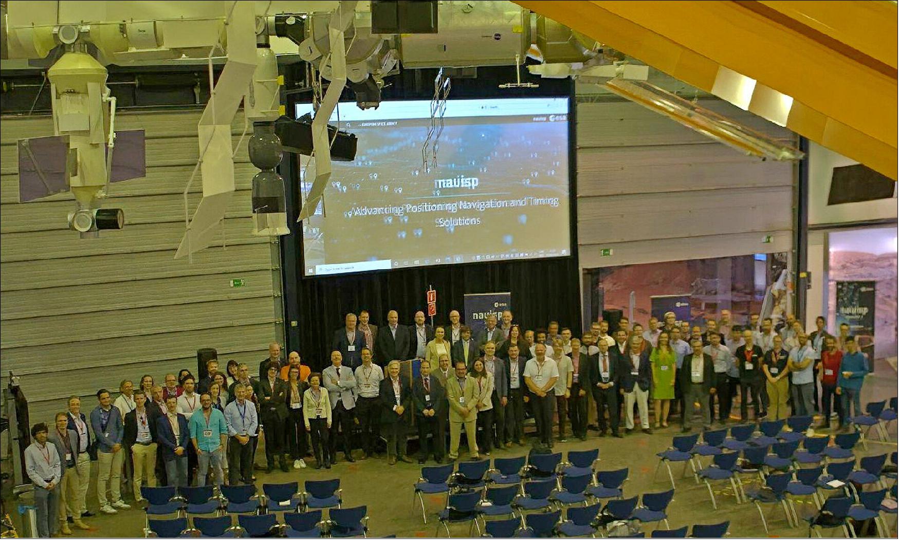 Figure 10: Europe’s leading companies and research institutes working on positioning, navigation and timing technologies met at ESA’s technical heart in the Netherlands on 16-17 June for this year’s NAVISP Industry Days, devoted to the latest developments in the Agency’s Navigation Innovation and Support Programme (image credit: ESA)