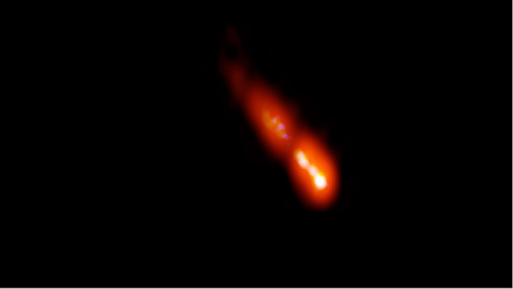 Figure 36: VLBA image of the blazar PSO J0309+27, 12.8 billion light-years from Earth. (image credit: Spingola et al.; Bill Saxton, NRAO/AUI/NSF)
