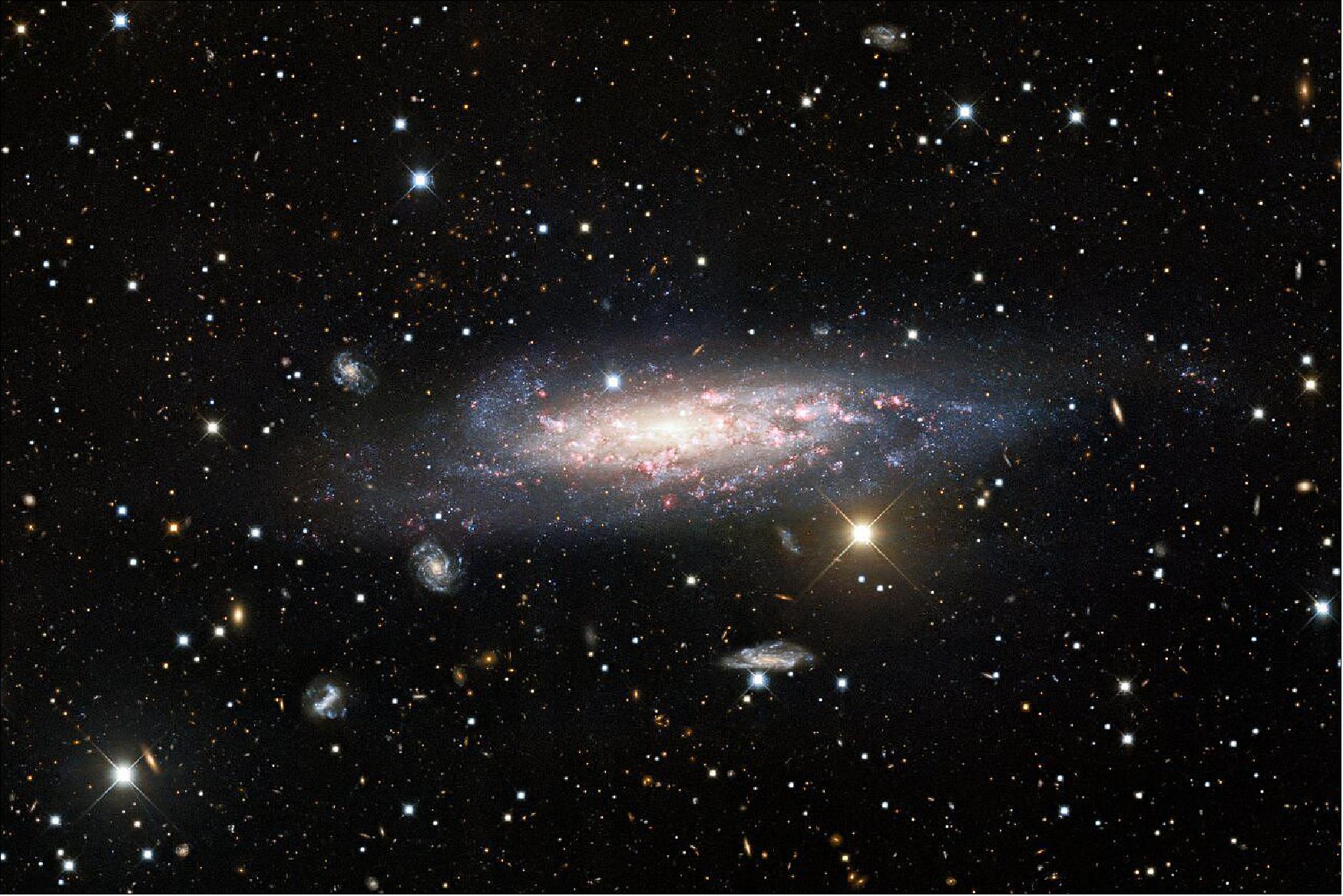 Figure 35: A stunning long-exposure observation from the Kitt Peak National Observatory reveals the spiral galaxy NGC 1003 in glorious detail. The deep observation also shows a treasure trove of background galaxies spread throughout the image (image credit: NSF/NOIRLab)