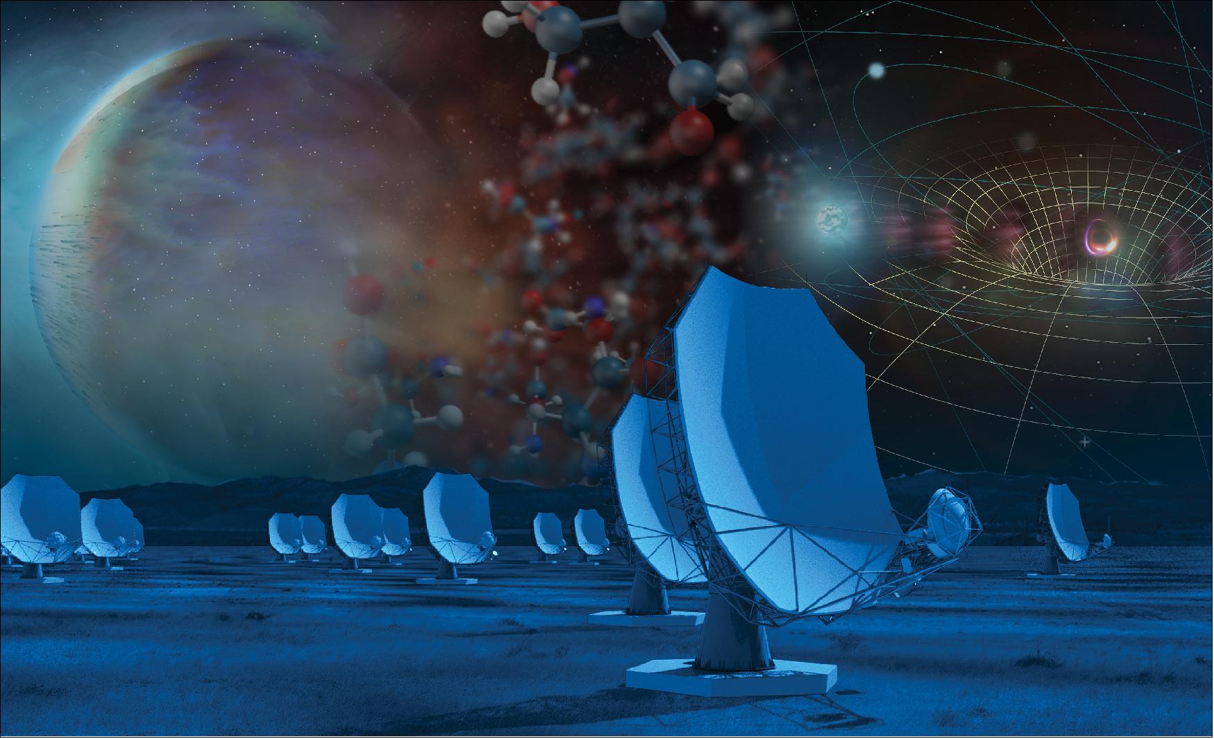 Figure 13: Artists's conception of the central portion of the Next Generation Very Large Array (VLA), image credit: Sophia Dagnello, NRAO/AUI/NSF