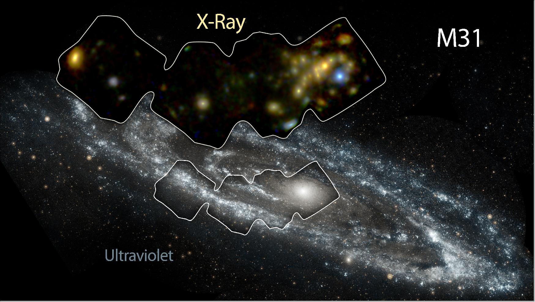 Figure 33: NuSTAR has imaged a swath of the Andromeda galaxy — the nearest large galaxy to our own Milky Way galaxy (image credit: NASA/JPL, Caltech, GSFC)