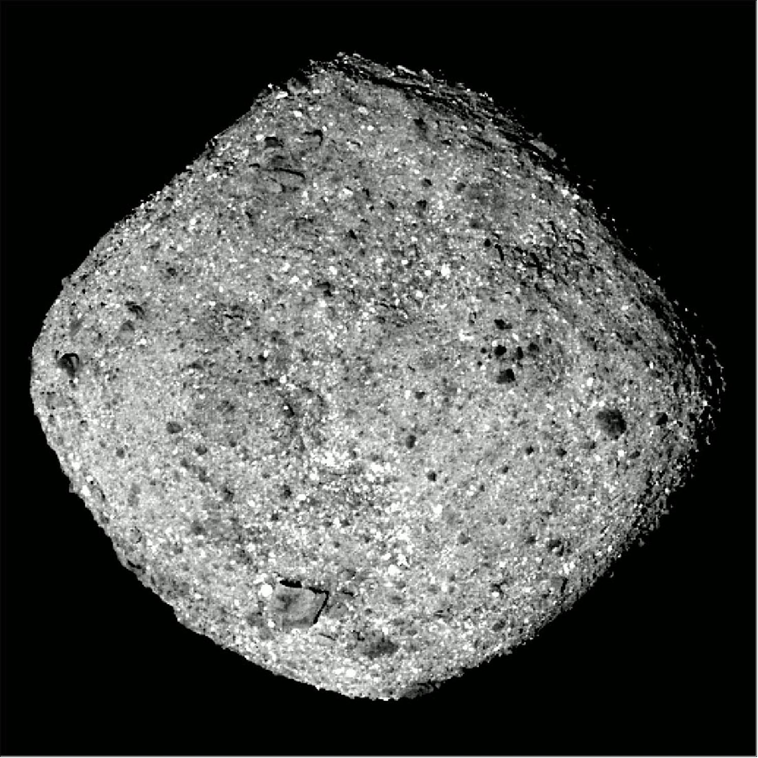Figure 64: This image of Bennu was taken by the OSIRIS-REx spacecraft from a distance of around 80 km (image credits: NASA/Goddard/University of Arizona)