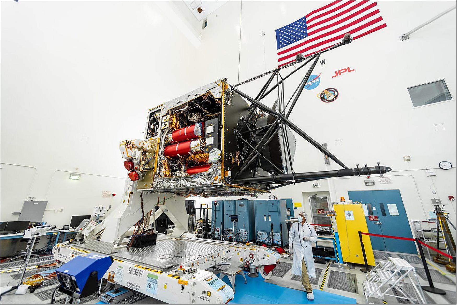 Figure 13: NASA's Psyche spacecraft is in the midst of system integration and test at JPL. This image was taken on August 18, 2021, less than a year from launch in August 2022 (image credit: NASA/JPL-Caltech)